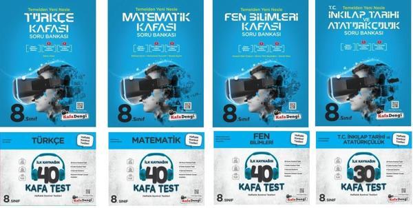 Kafadengi 2024 8. Sınıf Lgs Matematik + Türkçe + Fen + İnkılap Kafa Soru + Test Seti 8 Kitap - Kafa Dengi - Image 1