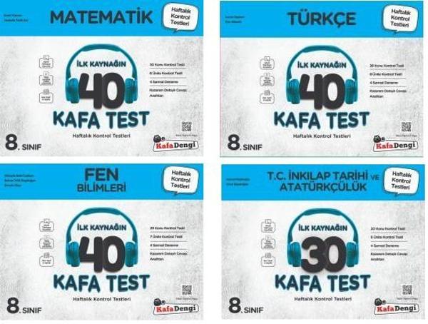 Kafadengi 2024 8. Sınıf Lgs Matematik + Türkçe + Fen + İnkılap Kafa Test Seti 4 Kitap - Kafa Dengi - Image 1