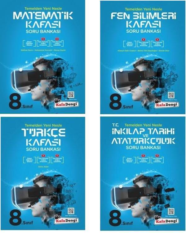 Kafadengi 2024 8. Sınıf Lgs Matematik + Türkçe + Fen + İnkılap Kafası Soru Seti 4 Kitap - Kafa Dengi - Image 1