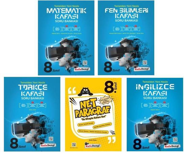 Kafadengi 2024 8. Sınıf Lgs Matematik + Türkçe + Fen + Paragraf + İngilizce Kafası Soru Seti 5 Kitap - Kafa Dengi - Image 1