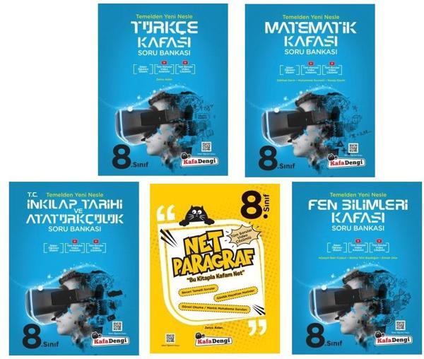 Kafadengi 2024 8. Sınıf Lgs Matematik + Türkçe + Fen + Paragraf + İnkılap Kafası Soru Seti 5 Kitap - Kafa Dengi - Image 1