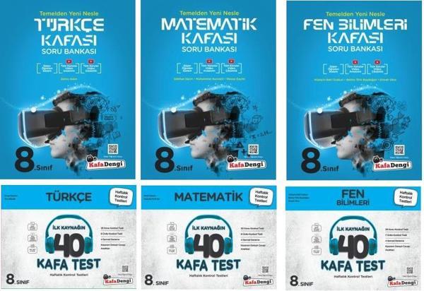 Kafadengi 2024 8. Sınıf Lgs Matematik Türkçe Fen Kafa Soru + Test Seti 6 Kitap - Kafa Dengi - Image 1