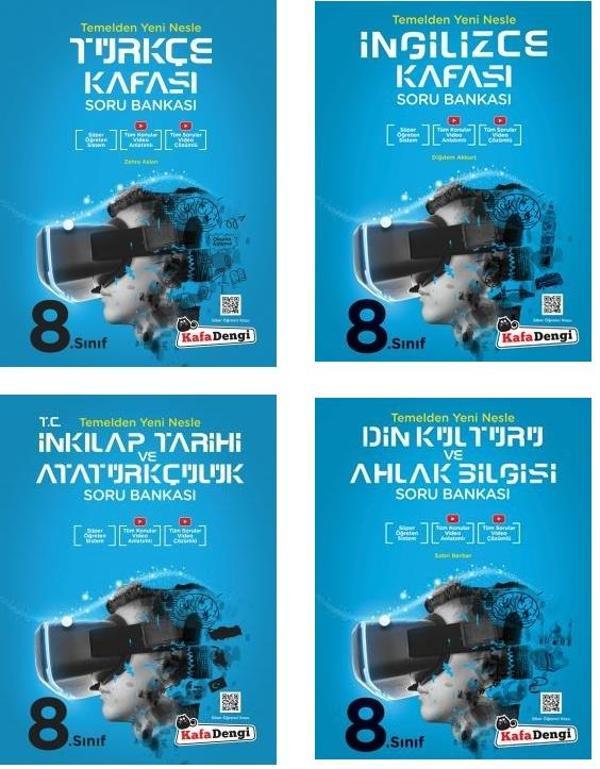 Kafadengi 2024 8. Sınıf Lgs Türkçe + İngilizce + İnkılap + Din Kafası Soru Seti 4 Kitap - Kafa Dengi - Image 1