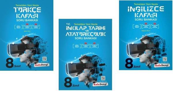 Kafadengi 2024 8. Sınıf Lgs Türkçe + İngilizce + İnkılap Kafası Soru Seti 3 Kitap - Kafa Dengi - Image 1