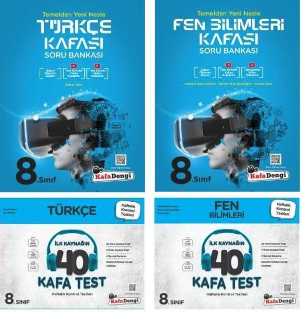 Kafadengi 2024 8. Sınıf Lgs Türkçe Fen Bilimleri Kafa Soru + Test Seti 4 Kitap - Kafa Dengi - Image 1