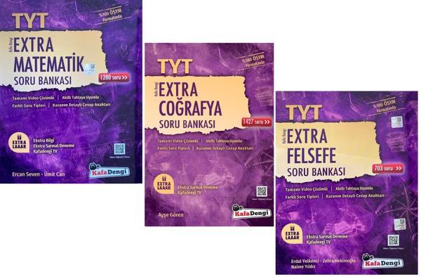 Kafadengi 2024 Tyt Matematik + Coğrafya + Felsefe Extra Soru Seti 3 Kitap - Kafa Dengi - Image 1
