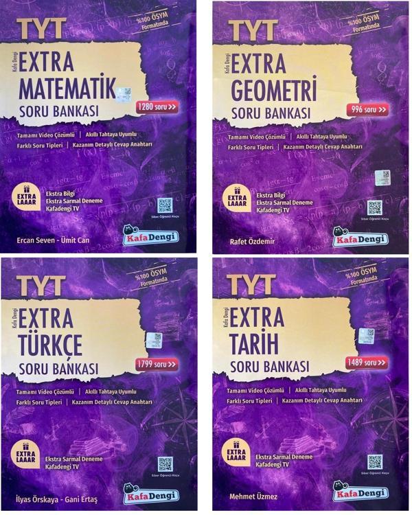 Kafadengi 2024 Tyt Matematik + Geometri + Türkçe + Tarih Extra Soru Seti 4 Kitap - Kafa Dengi - Image 1