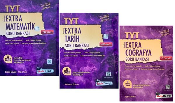 Kafadengi 2024 Tyt Matematik + Tarih + Coğrafya Extra Soru Seti 3 Kitap - Kafa Dengi - Image 1