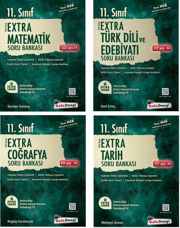 Kafadengi 2024 11. Sınıf Matematik + Edebiyat + Tarih + Coğrafya Extra Soru Seti 4 Kitap - Kafa Dengi - Image 1