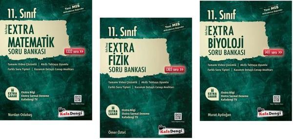 Kafadengi 2024 11. Sınıf Matematik + Fizik + Biyoloji Extra Soru Seti 3 Kitap - Kafa Dengi - Image 1