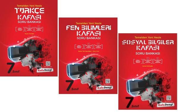 Kafadengi 2024 7. Sınıf Türkçe + Fen + Sosyal Kafası Soru Seti 3 Kitap - Kafa Dengi - Image 1