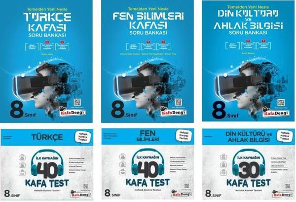 Kafadengi 2024 8. Sınıf Lgs Fen + Türkçe + Din Kafa Soru + Test Seti 6 Kitap - Kafa Dengi - Image 1
