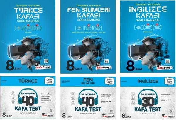 Kafadengi 2024 8. Sınıf Lgs Fen + Türkçe + İngilizce Kafa Soru + Test Seti 6 Kitap - Kafa Dengi - Image 1