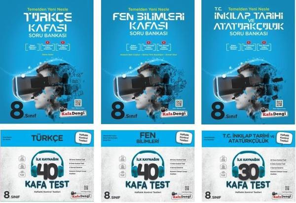 Kafadengi 2024 8. Sınıf Lgs Fen + Türkçe + İnkılap Kafa Soru + Test Seti 6 Kitap - Kafa Dengi - Image 1