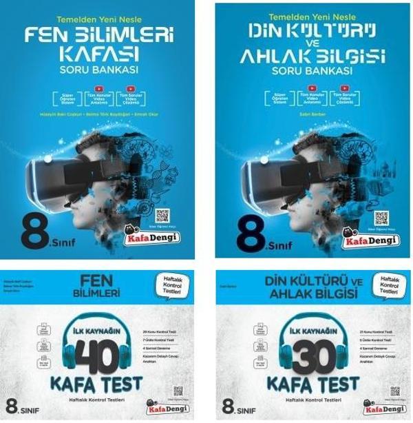 Kafadengi 2024 8. Sınıf Lgs Fen Bilimleri + Din Kültürü Kafa Soru + Test Seti 4 Kitap - Kafa Dengi - Image 1