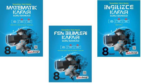 Kafadengi 2024 8. Sınıf Lgs Matematik + Fen + İngilizce Kafası Soru Seti 3 Kitap - Kafa Dengi - Image 1
