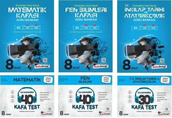 Kafadengi 2024 8. Sınıf Lgs Matematik + Fen + İnkılap Kafa Soru + Test Seti 6 Kitap - Kafa Dengi - Image 1