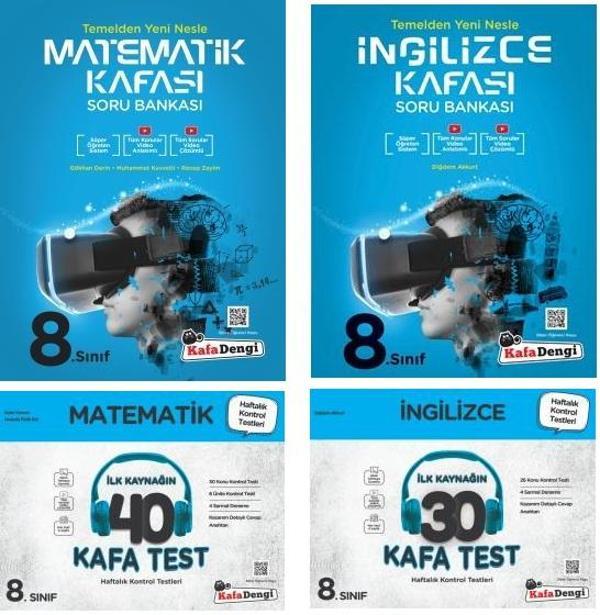Kafadengi 2024 8. Sınıf Lgs Matematik + İngilizce Kafa Soru + Test Seti 4 Kitap - Kafa Dengi - Image 1