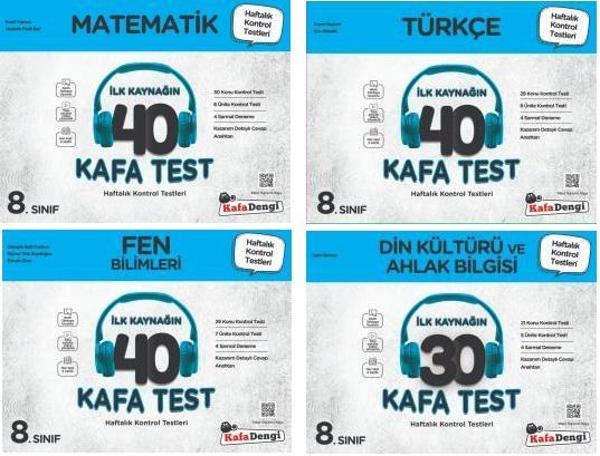 Kafadengi 2024 8. Sınıf Lgs Matematik + Türkçe + Fen + Din Kafa Test Seti 4 Kitap - Kafa Dengi - Image 1