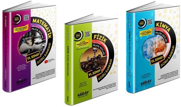 Miray 2024 11. Sınıf Matematik + Fizik + Kimya Soru Seti 3 Kitap - Miray Yayınları - Image 1