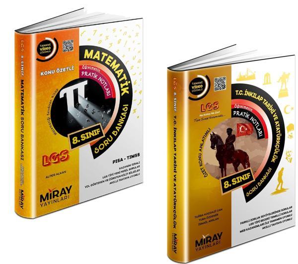 Miray 2024 8. Sınıf Lgs Matematik + İnkılap Soru Seti 2 Kitap - Miray Yayınları - Image 1
