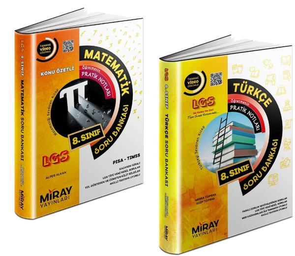 Miray 2024 8. Sınıf Lgs Matematik + Türkçe Soru Seti 2 Kitap - Miray Yayınları - Image 1