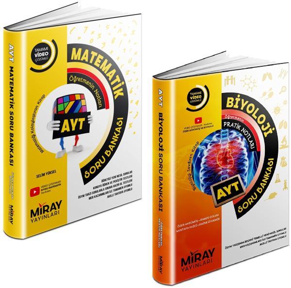 Miray 2024 Ayt Matematik + Biyoloji Soru Bankası Seti 2 Kitap - Miray Yayınları - Image 1