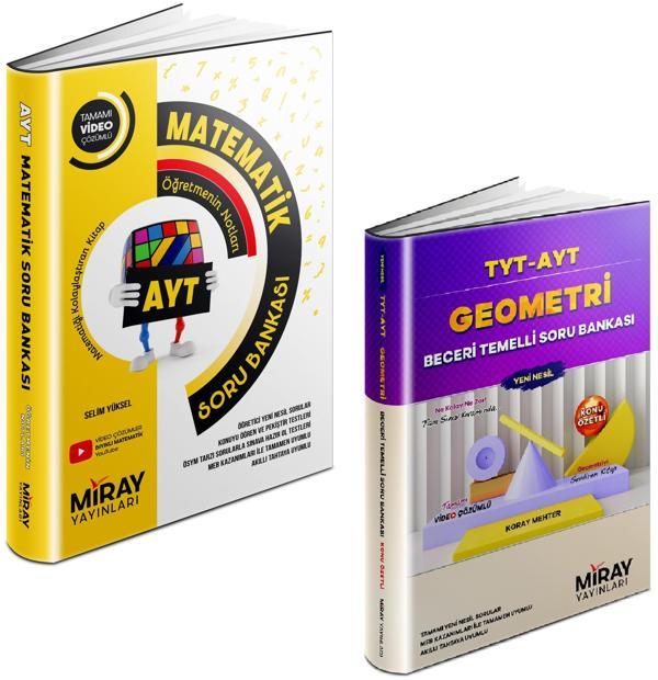 Miray 2024 Ayt Matematik + Geometri Soru Bankası Seti 2 Kitap - Miray Yayınları - Image 1
