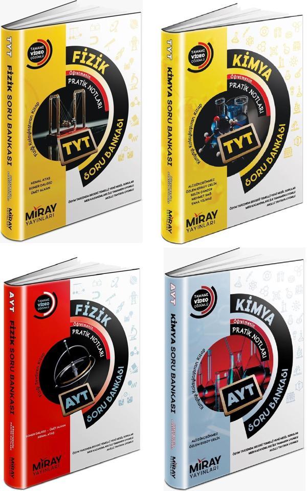 Miray 2024 Tyt Ayt Fizik + Kimya Soru Bankası Seti 4 Kitap - Miray Yayınları - Image 1