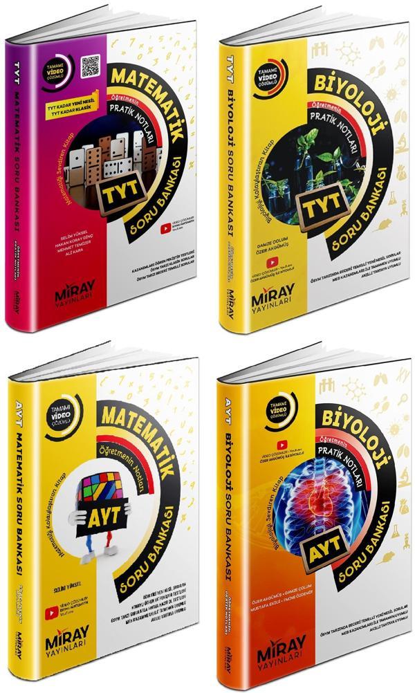 Miray 2024 Tyt Ayt Matematik + Biyoloji Soru Bankası Seti 4 Kitap - Miray Yayınları - Image 1