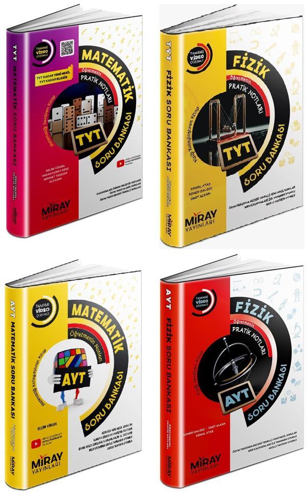 Miray 2024 Tyt Ayt Matematik + Fizik Soru Bankası Seti 4 Kitap - Miray Yayınları - Image 1