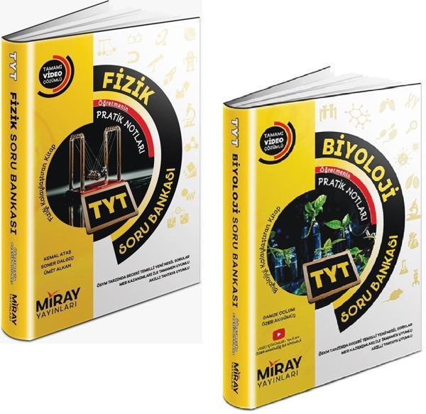Miray 2024 Tyt Fizik + Biyoloji Soru Bankası Seti 2 Kitap - Miray Yayınları - Image 1