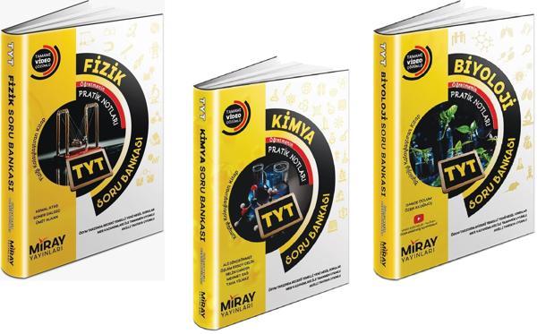 Miray 2024 Tyt Fizik + Kimya + Biyoloji Soru Bankası Seti 3 Kitap - Miray Yayınları - Image 1