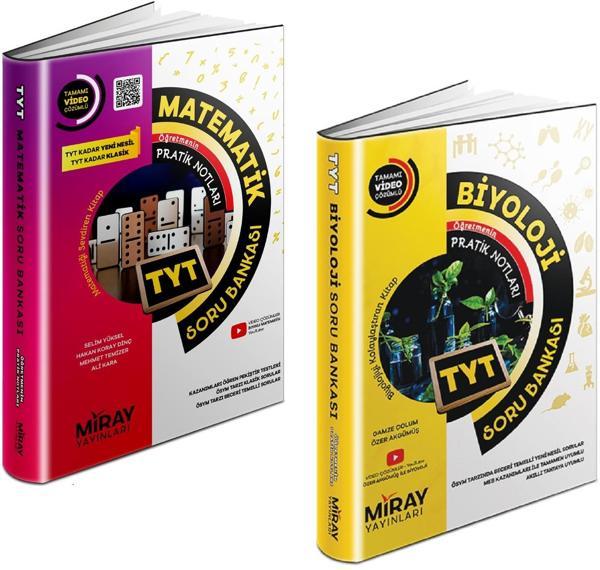 Miray 2024 Tyt Matematik + Biyoloji Soru Bankası Seti 2 Kitap - Miray Yayınları - Image 1