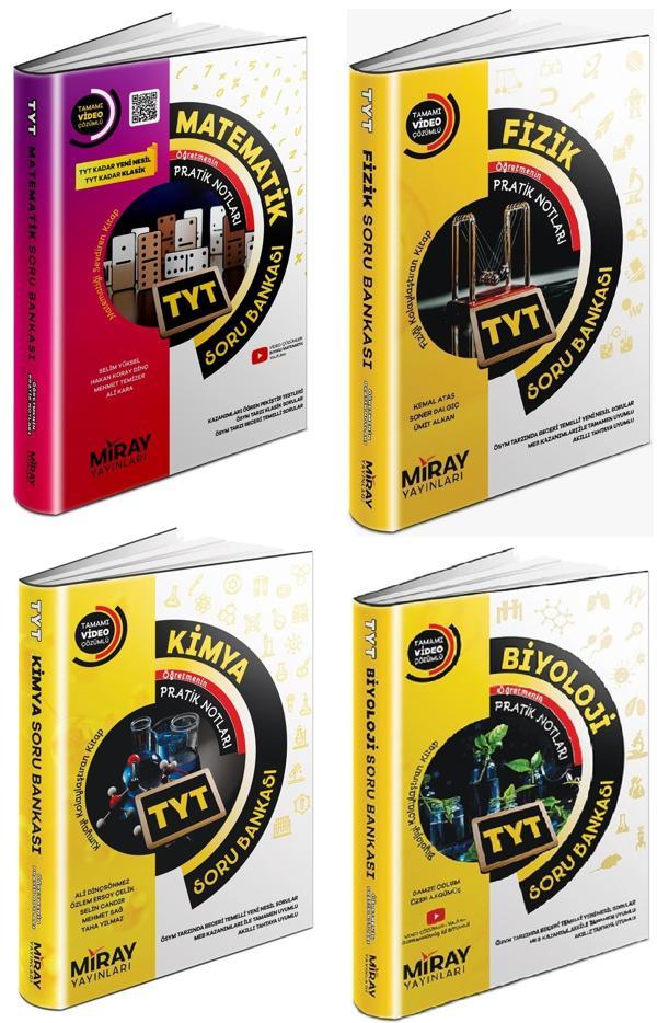 Miray 2024 Tyt Matematik + Fizik + Kimya + Biyoloji Soru Seti 4 Kitap - Miray Yayınları - Image 1