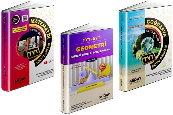 Miray 2024 Tyt Matematik + Geometri + Coğrafya Soru Bankası Seti 3 Kitap - Miray Yayınları - Image 1