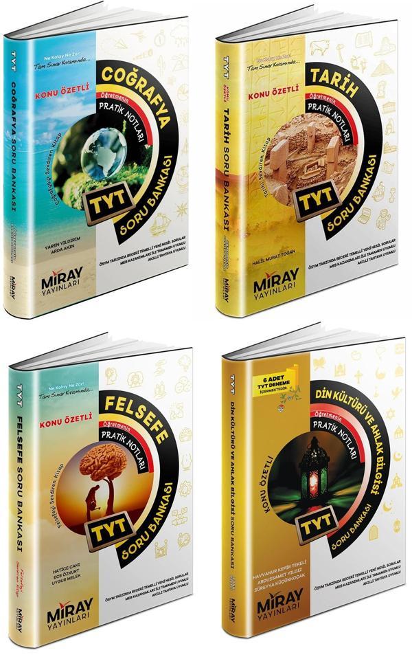 Miray 2024 Tyt Tarih + Coğrafya + Felsefe + Din Soru Seti 4 Kitap - Miray Yayınları - Image 1