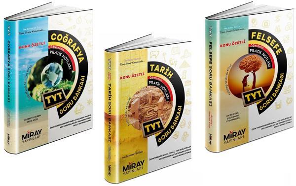 Miray 2024 Tyt Tarih + Coğrafya + Felsefe Soru Bankası Seti 3 Kitap - Miray Yayınları - Image 1