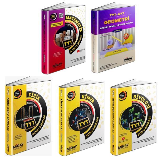 Miray 2024 Tyt Matematik + Geometri + Fizik + Kimya + Biyoloji Soru Seti 5 Kitap - Miray Yayınları - Image 1