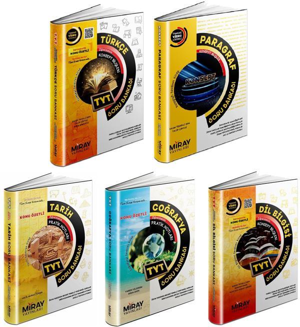Miray 2024 Tyt Türkçe + Paragraf + Dil Bilgisi + Tarih + Coğrafya Soru Seti 5 Kitap - Miray Yayınları - Image 1