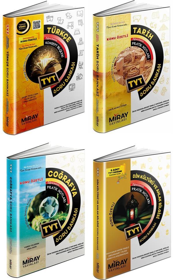 Miray 2024 Tyt Türkçe + Tarih + Coğrafya + Din Soru Seti 4 Kitap - Miray Yayınları - Image 1