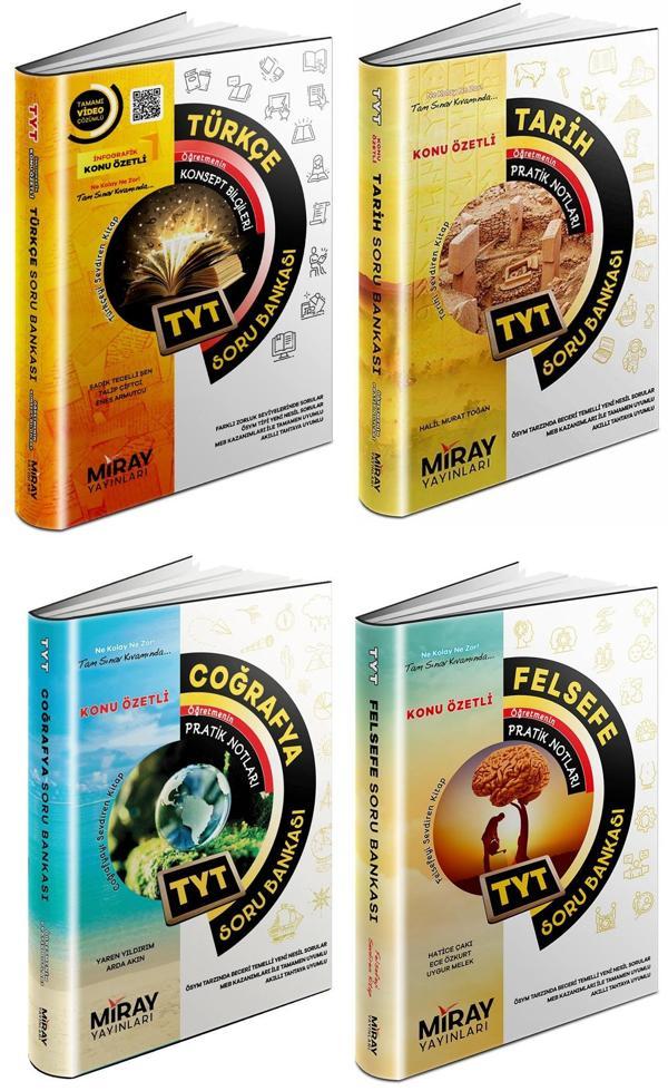 Miray 2024 Tyt Türkçe + Tarih + Coğrafya + Felsefe Soru Seti 4 Kitap - Miray Yayınları - Image 1