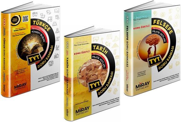 Miray 2024 Tyt Türkçe + Tarih + Felsefe Soru Bankası Seti 3 Kitap - Miray Yayınları - Image 1