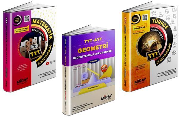 Miray 2024 Tyt Matematik + Geometri + Türkçe Soru Bankası Seti 3 Kitap - Miray Yayınları - Image 1