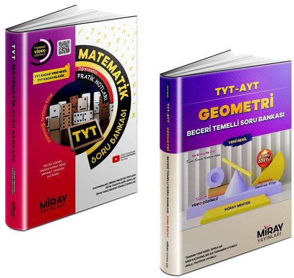 Miray 2024 Tyt Matematik + Geometri Soru Bankası Seti 2 Kitap - Miray Yayınları - Image 1