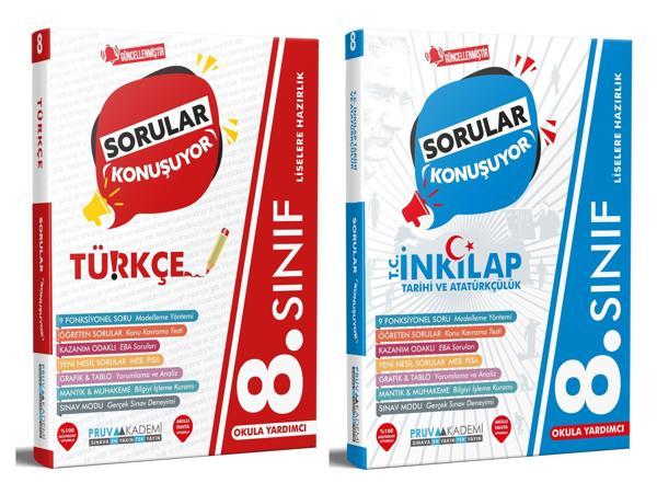 Pruva Akademi 8. Sınıf Türkçe + İnkılap Sorular Konuşuyor Seti 2 Kitap 2023 - Pruva Akademi - Image 1