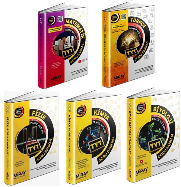 Miray 2024 Tyt Matematik + Türkçe + Fizik + Kimya + Biyoloji Soru Seti 5 Kitap - Miray Yayınları - Image 1