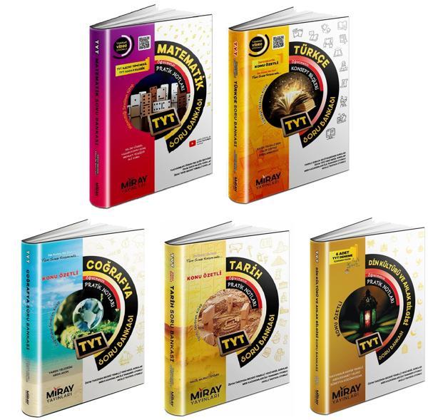 Miray 2024 Tyt Matematik + Türkçe + Tarih + Coğrafya + Din Soru Seti 5 Kitap - Miray Yayınları - Image 1