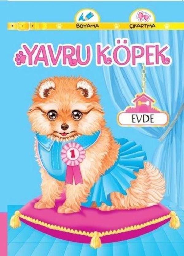 Yavru Köpek Evde-Boyama Çıkartma - Koloni Çocuk Yayınları - Image 1