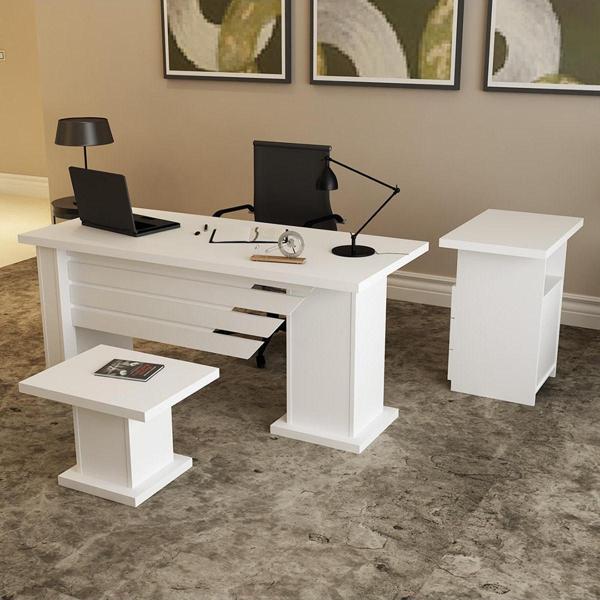 Kalender Dekor Ophira - 1 - 2 - 3 Oph01 Ofis Büro Masa Takımı Beyaz - Image 1